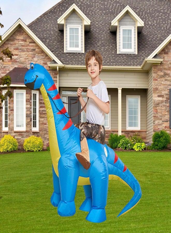 One Casa Inflatable Dinosaur Costume Riding Diplodocus T Rex Air Blow up Funny Party Halloween Costumes for Kids (2-4Yrs) - Image 2
